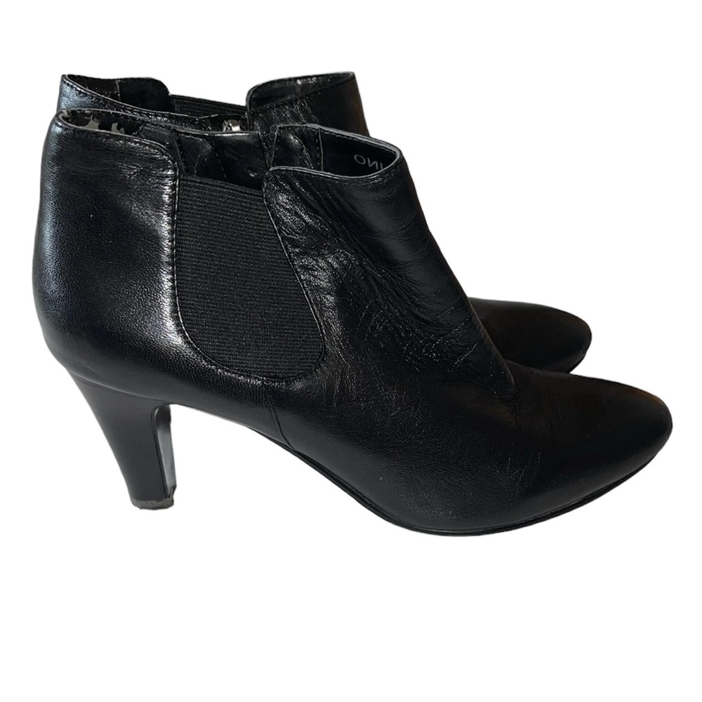 Bandolino BoWhisper Women's Black Leather Booties Sz 6.5